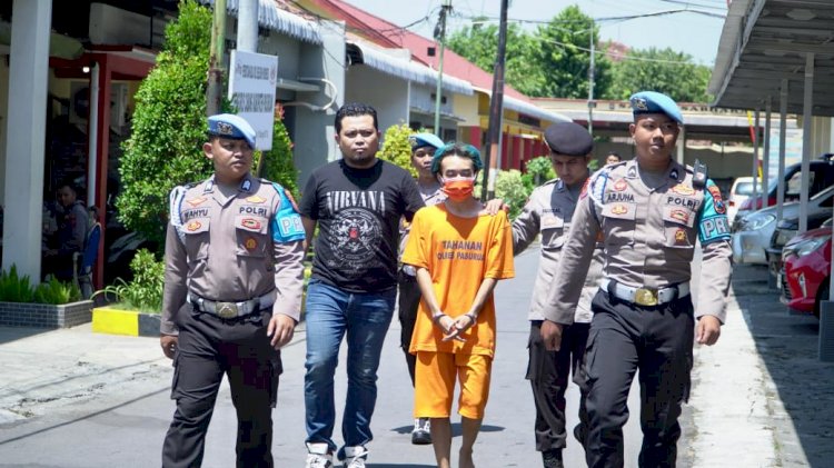 Polres Pasuruan Amankan Pelaku Pelempar Bom Molotov Pos Lantas Pandaan